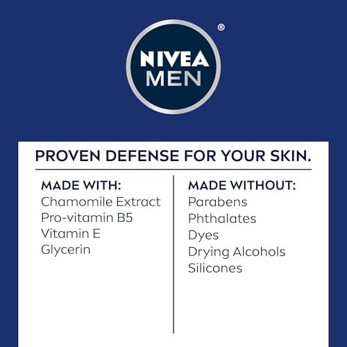 NIVEA MEN Sensitive Soothing Post Shave Balm with Vitamin E, Pro-Vitamin B5 and Chamomile Extract, Alcohol Free After Shave Balm for Men, 3.3 Fl Oz Bottle